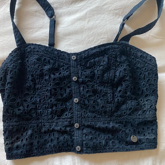 Abercrombie Kids navy blue crop top M - Picture 1 of 3